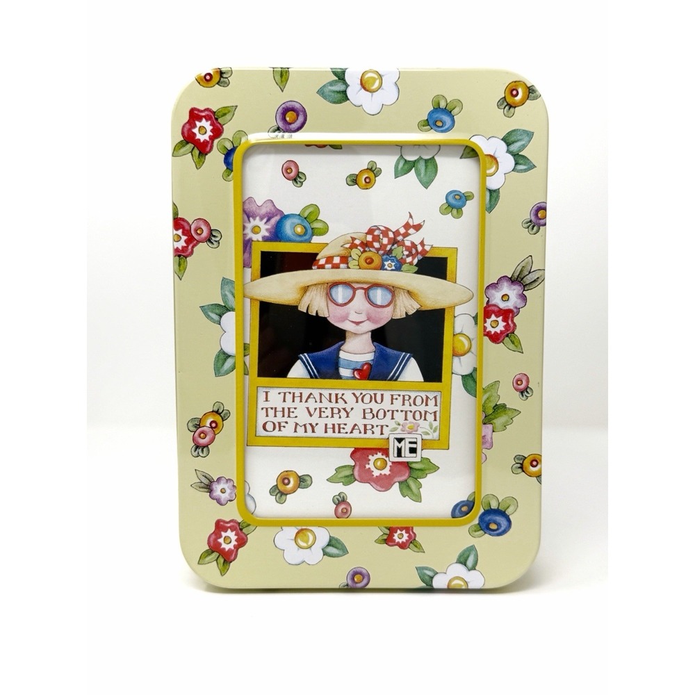 Mary Engelbreit Tin Lot Hinged Lid Photo Frame Lid Decorative Storage Boxes - Picture 2 of 10